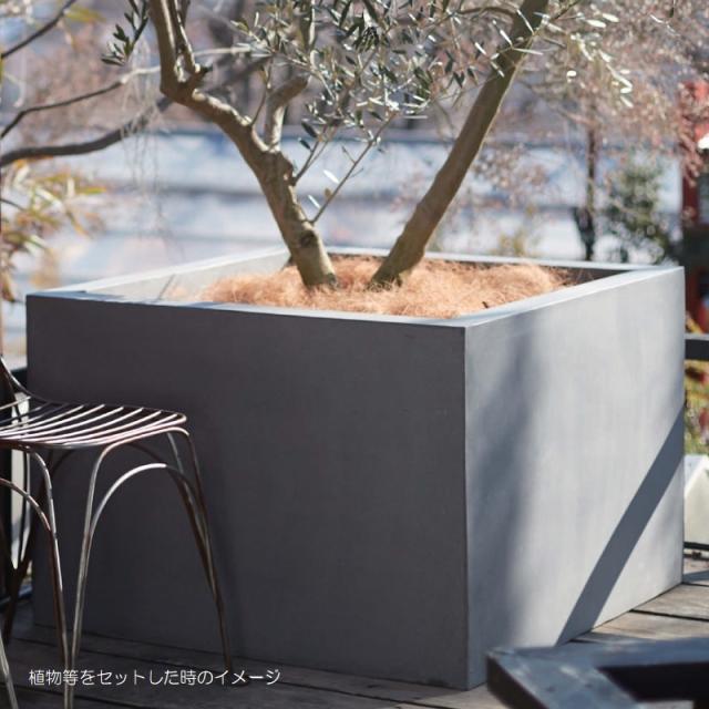 花・観葉植物用ポット マグナス キュビ L 60/G グレー（1個入り）kol-m7h060 [KTp19] 特大プランター （代引き不可）ホテル・オフィスビル・店舗 エクステリア ガーデン_2