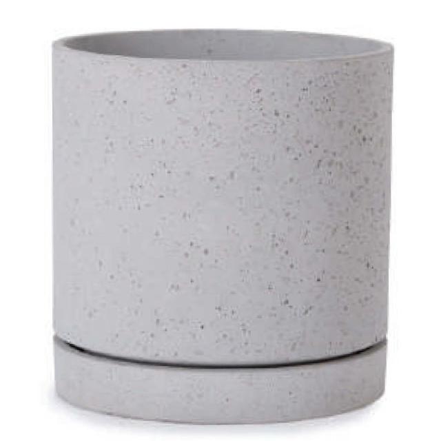 花・観葉植物用ポット ライム シリンダー＆ソーサー L 14号/B（1個入り）lm-002w14p [KTp117] 大型ポット 受皿付 （代引き不可）ホテル・オフィスビル・店舗 インテリア エクステリア 22,630円