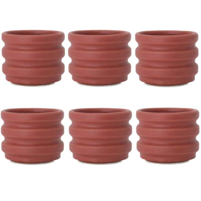 花・観葉植物用ポット シア トレント 2号 赤茶（6個入り）ix-a06r02p [KTp419] ミニポット 受皿付 （代引き不可）ホテル・オフィスビル・店舗 インテリア ディスプレイの通販は