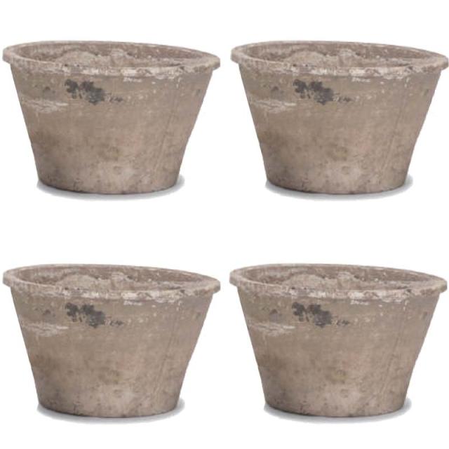 花・観葉植物用ポット モスポット スタンダード アンティークホワイト L 8号 白（4個入り）ms-100w08e [KTp289] 小型ポット （代引き不可）ホテル・オフィスビル・店舗 エクステリア ガーデンの通販は 9,948円