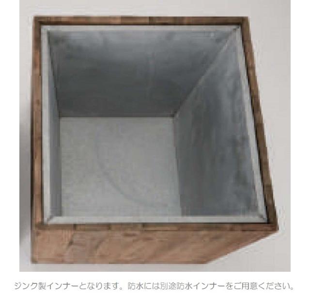 花・観葉植物用ポット リサイクルウッド キューブ XL 60/H（1個入り）re-302x60e [KTp383] 特大プランター ジンクインナー付 （代引き不可）ホテル・オフィスビル・店舗 インテリア ディスプレイ_2