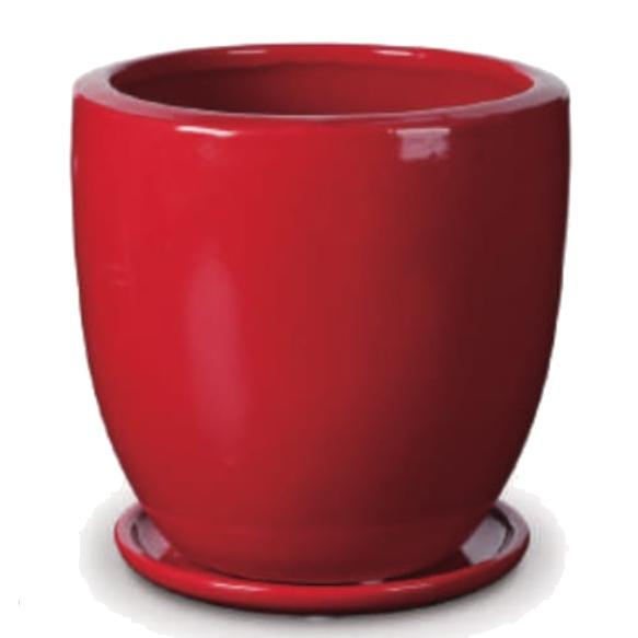 花・観葉植物用ポット ビトロ ドゥオ L 16号/B レッド釉（1個入り）vt-r02r16p [KTp323] 大型ポット 受皿付 （代引き不可）ホテル・オフィスビル・店舗 エクステリア インテリアの通販は