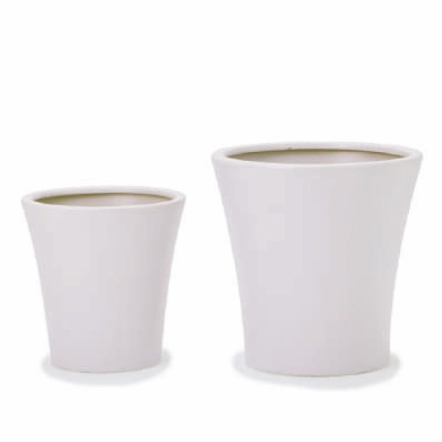 花・観葉植物用ポット WYモダン モダン WY15 マット釉 2/SET/A L/M 白（LM各1個入り計2個セット）wy-15mw2sn [KTp343] L・Mセット （代引き不可）ホテル・オフィスビル・店舗 インテリア ディスプレイの通販は