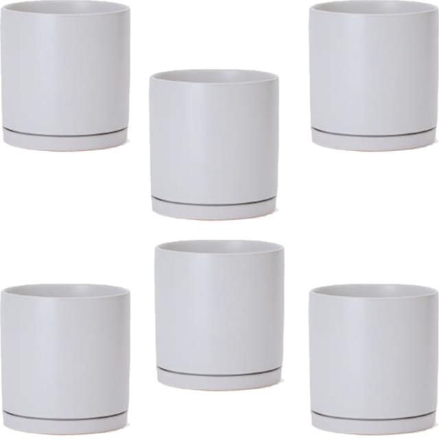 花・観葉植物用ポット WYモダン モダン CR1 マット釉 受皿付セット XXS 3.5号/A 白（6個入り）wy-cr1w03p [KTp349] 小型ポット （代引き不可）ホテル・オフィスビル・店舗 インテリア ディスプレイの通販は 10,774円