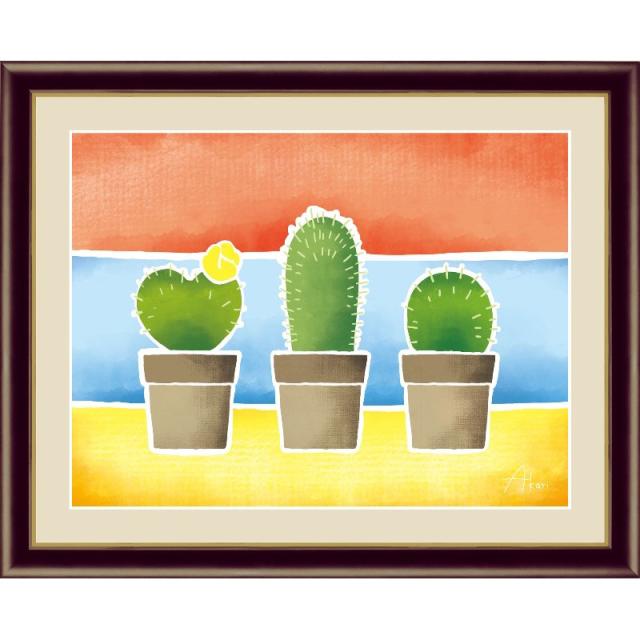 額絵 [ちょっと気になる植物たち] 【サボテンの鉢植え】 [F4] [春田あかり] [G4-CG006-F4]【代引き不可】の通販は 6,420円
