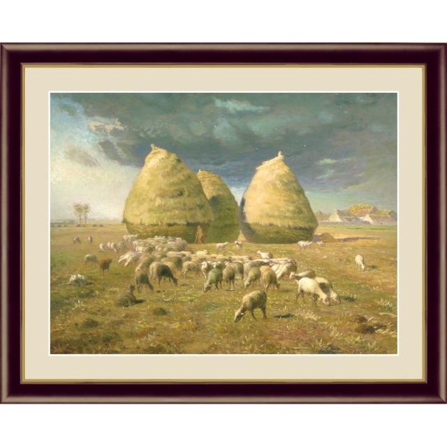 額絵 [ミレー] 【秋：積み藁】 [F4] [G4-BM012-F4]【代引き不可】の通販は 6,420円