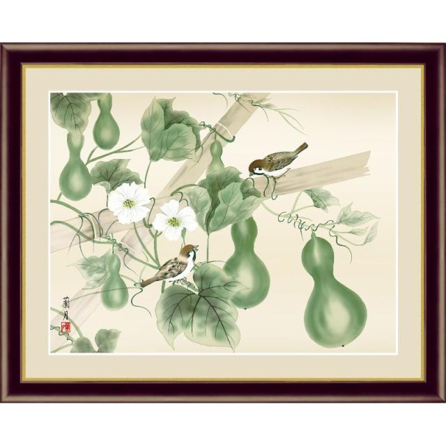 額絵 日本画[花鳥画]夏飾り 【六瓢】 [F4] [吉井蘭月] [G4-BK073-F4