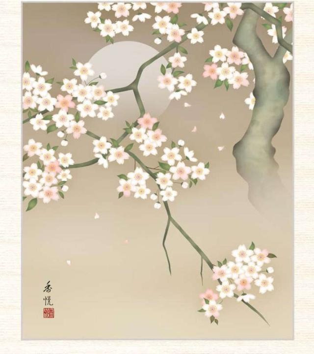 勝川春潮、【飛鳥山花見】、希少画集画より、状態良好、新品高級額装付 文化遺産データベース