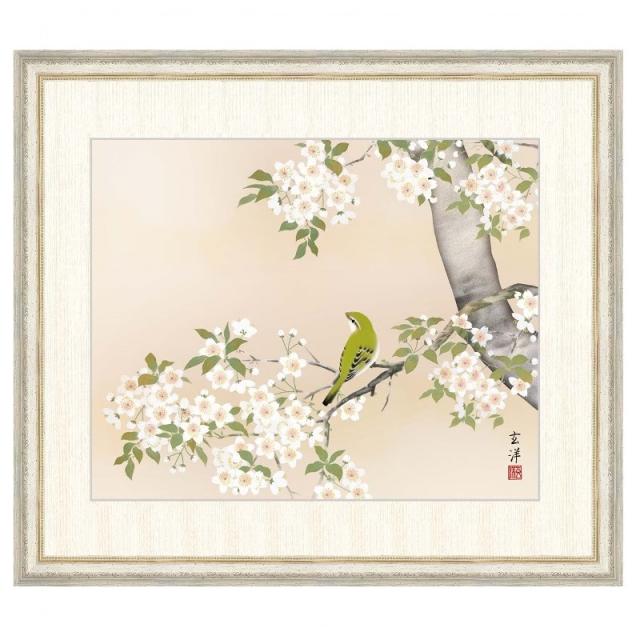 日本画 近藤玄洋 桜に鶯（さくらにうぐいす） F8 花鳥画 春飾り [g4-bk105-F8] インテリアの通販は 13,500円