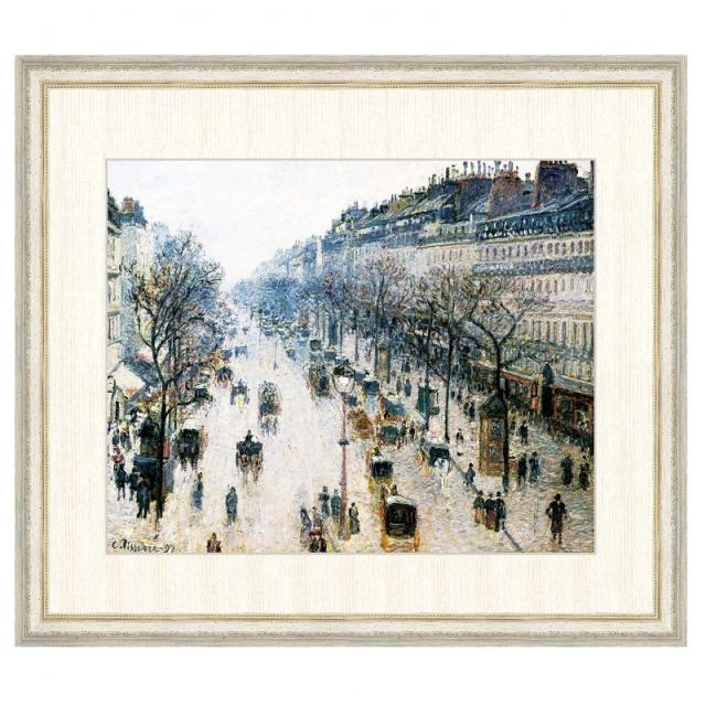 世界の名画 カミーユ・ピサロ モンマルトル大通り 冬の朝 F8 [g4-bm193