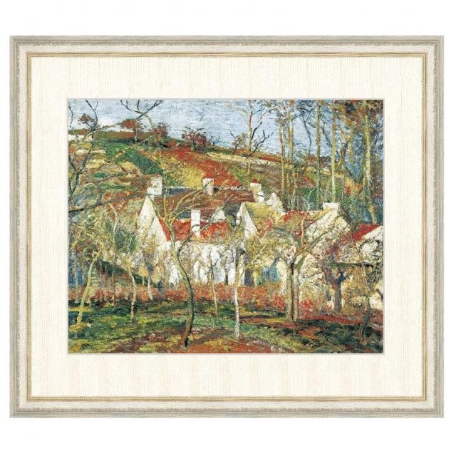 世界の名画 カミーユ・ピサロ 赤い屋根、冬の効果 F8 [g4-bm194-F8] インテリア