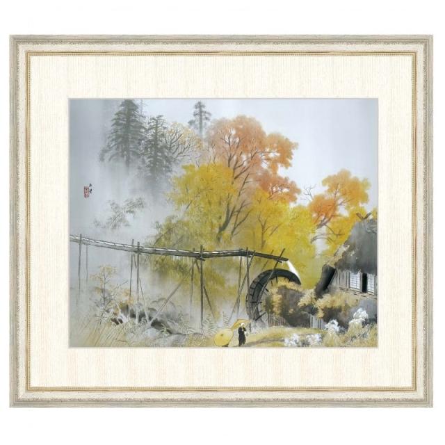 日本の名画 川合玉堂 彩雨（さいう） F8 [g4-bn054-F8] インテリア 18,000円