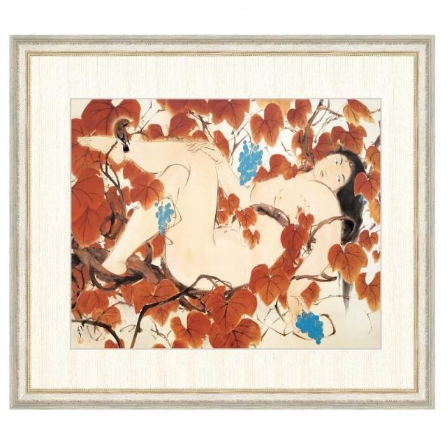日本の名画 川端龍子 山葡萄（やまぶどう） F8 [g4-bn120-F8] インテリア 12,960円