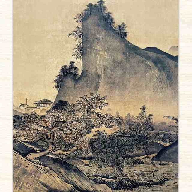 日本の名画 雪舟 四季山水図（秋）（しきさんすいず・あき） F8 [g4-bn156-F8] インテリアの通販は