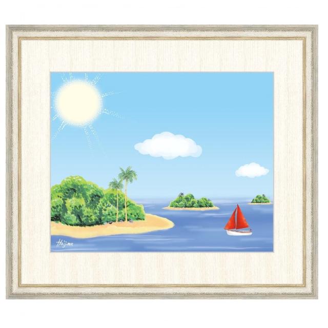 インテリアアート 喜多 一（きた はじめ） 南国の島 F8 [g4-cp006-F8] インテリアの通販は