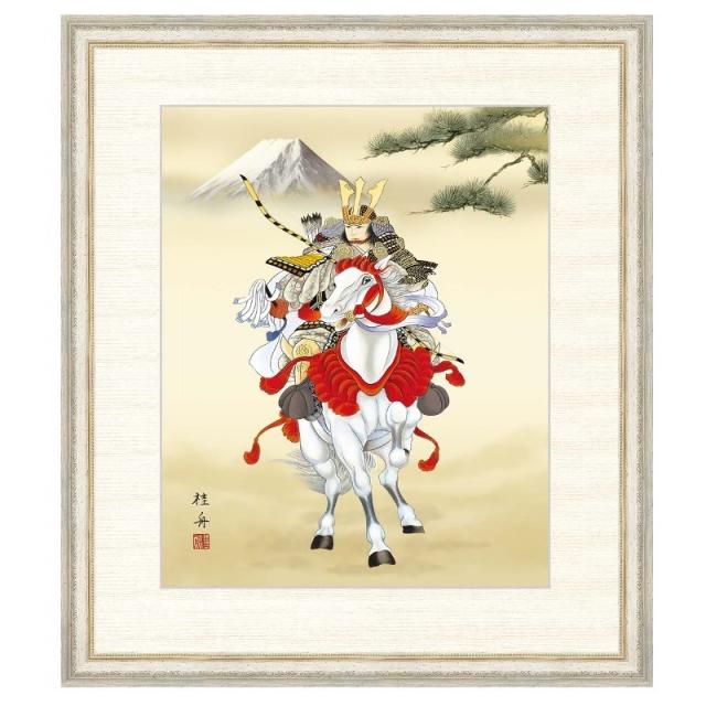 日本画 長江桂舟 白馬武者（はくばむしゃ） F8 端午の節句画 [g4-bd029-F8] インテリアの通販は 18,000円