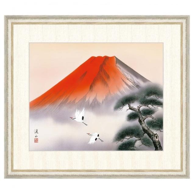 日本画 伊藤渓山 赤富士飛翔（あかふじひしょう） F8 富士山水画 [g4-bf041-F8] インテリア