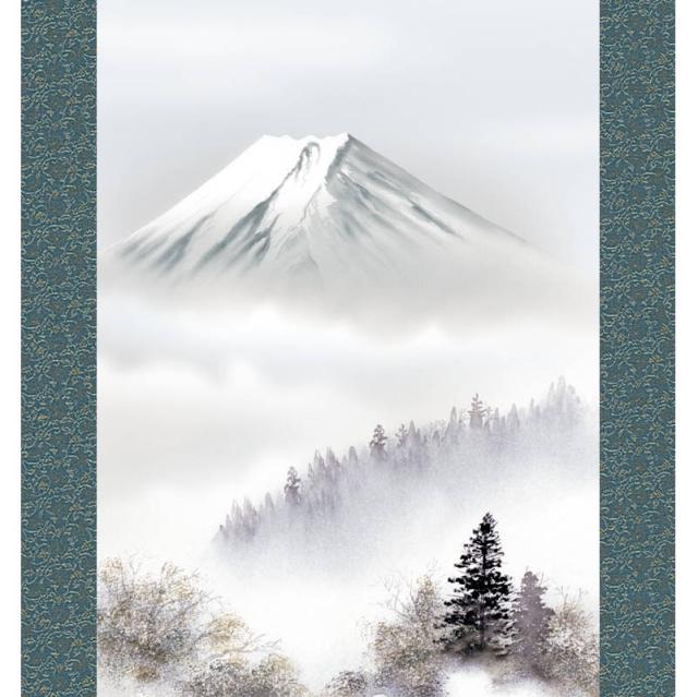 掛軸 [山水画]冬掛け 【富士厳寒】 [尺五] [伊藤渓山] [KZ2B4-25D