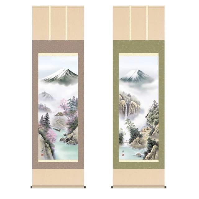 掛軸 [山水画]春夏秋冬四幅揃セット 【富士季景】 [尺五] [伊藤渓山] [KZ2B4-25SET](代引き不可)_1