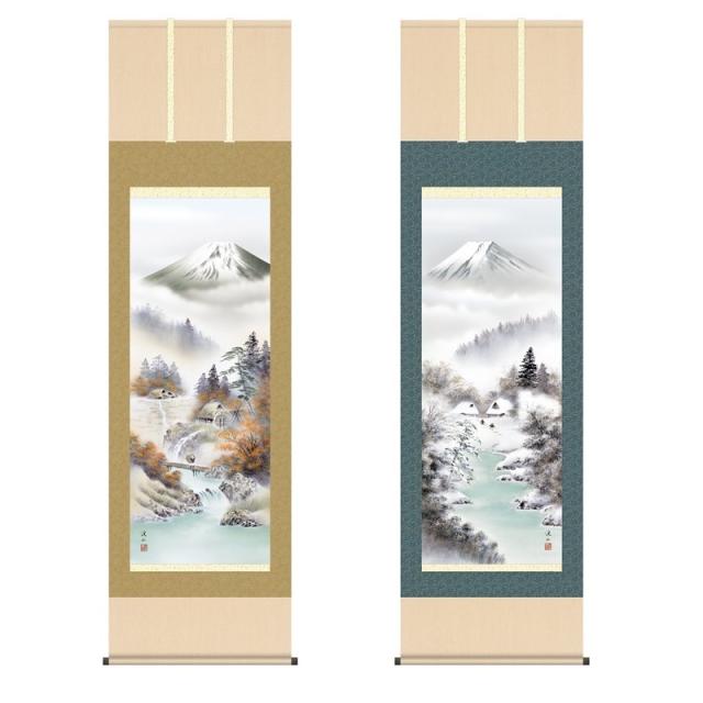 掛軸 [山水画]春夏秋冬四幅揃セット 【富士季景】 [尺五] [伊藤渓山] [KZ2B4-25SET](代引き不可)_2