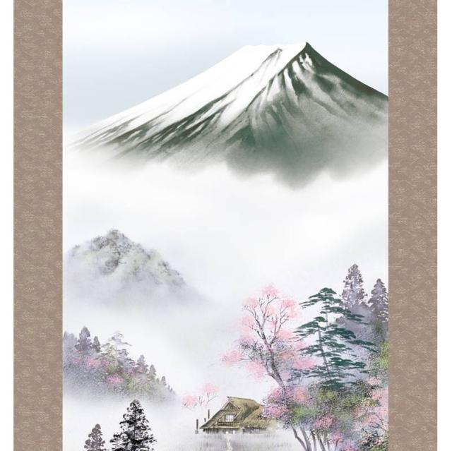 掛軸 [山水画]春夏秋冬四幅揃セット 【富士季景】 [尺五] [伊藤渓山] [KZ2B4-25SET](代引き不可)_3