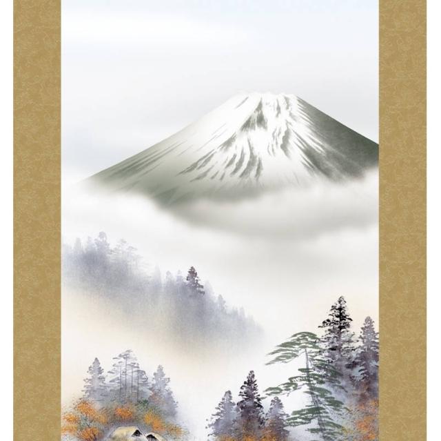 掛軸 [山水画]春夏秋冬四幅揃セット 【富士季景】 [尺五] [伊藤渓山] [KZ2B4-25SET](代引き不可)_7