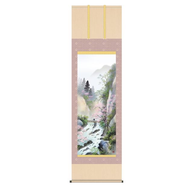 掛軸 [山水画]春掛け 【春招情景】 [尺五] [小林秀峰] [KZ2B4-26A](代引き不可)