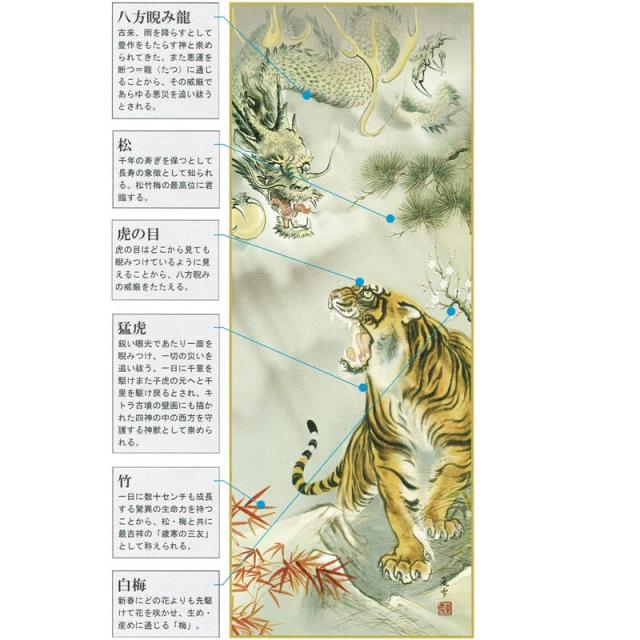 掛軸 [開運画]開運龍虎 【龍虎吉祥之図】 [尺五] [濱田嵐雪] [KZ2D5-097](代引き不可)_3