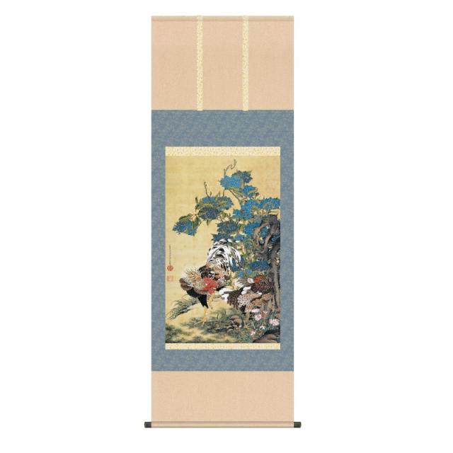 掛軸 [伊藤若冲] 【紫陽花双鶏図】 [尺五] [KZ2G9-034](代引き不可)