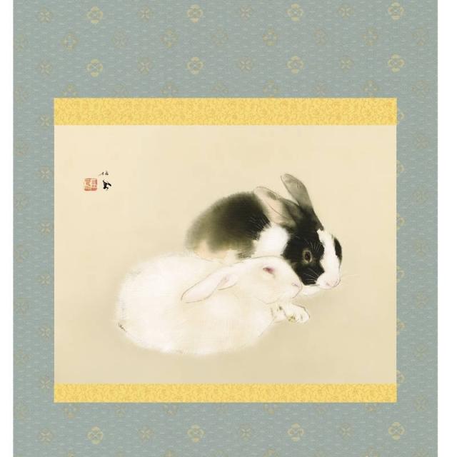 掛軸 竹内栖鳳宇佐幾 54.5×115cm KZ2G9-044