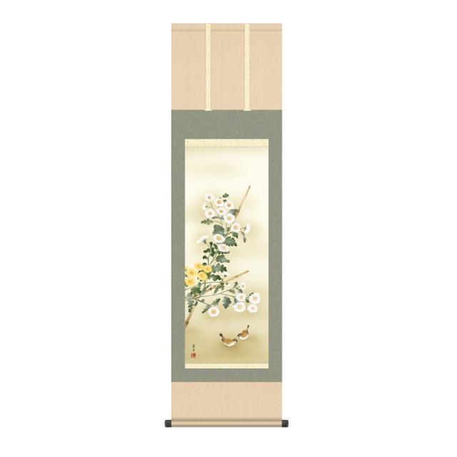 掛軸 [花鳥画]秋掛け 【菊花】 [尺三] [吉井蘭月] [KZ2MA4-144](代引き不可)