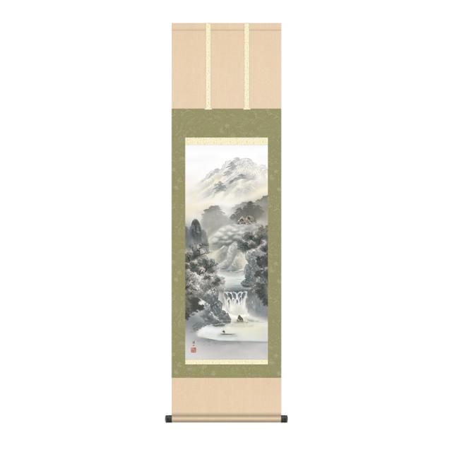 掛軸 年中飾り[山水画]水墨山水 【幽山蒼流】 [尺三] [伊藤渓山] [KZ2MB2-077](代引き不可)