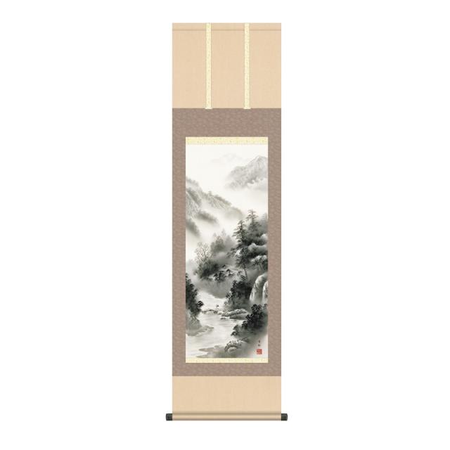 掛軸 年中飾り[山水画]水墨山水 【山河憧憬】 [尺三] [中山雪邨] [KZ2MB2-079](代引き不可)