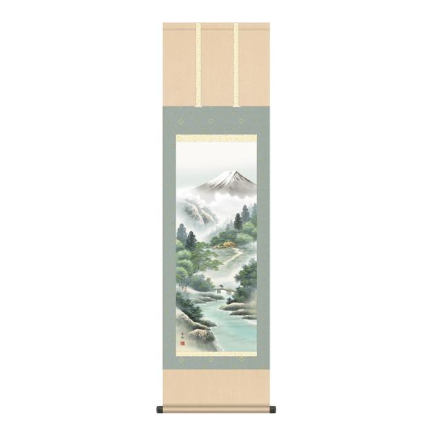 掛軸 [山水画]夏掛け 【涼風富峰】 [尺三] [中山雪邨] [KZ2MB4-27B](代引き不可)