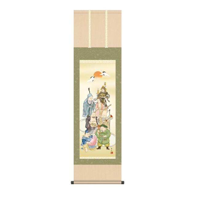 掛軸 慶事飾り[縁起画] 【七福神】 [尺三] [緒方葉水] [KZ2MD1-036](代引き不可)