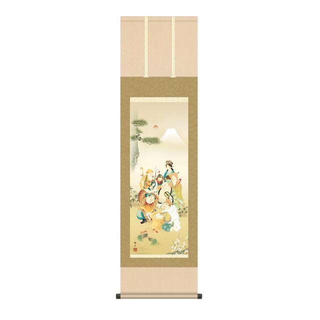 掛軸 慶事飾り[縁起画] 【七福神】 [尺三] [鵜飼雄平] [KZ2MD1-038](代引き不可)