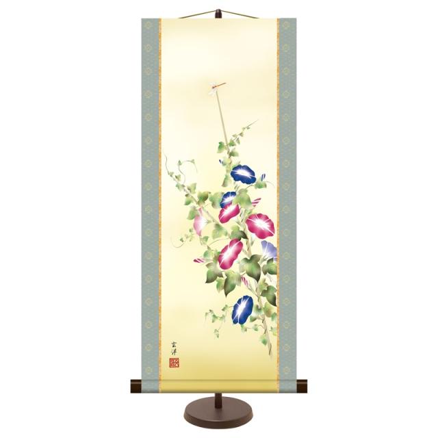 和風モダン掛 花鳥画/春夏飾り 近藤玄洋 朝顔 スタンド付き km2a9-023（代引き不可）の通販は 6,310円