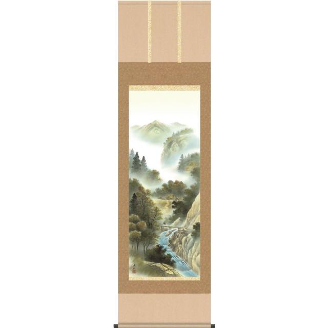 [掛軸][四季賞翫・秋]伊藤渓山[尺五][山水画の掛軸][H29B4-01C]【代引き不可】