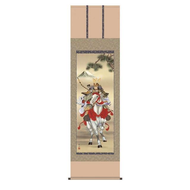 [掛軸][白馬武者]長江桂舟[尺三][端午の節句の掛軸][h28f2-054-3]【代引き不可】