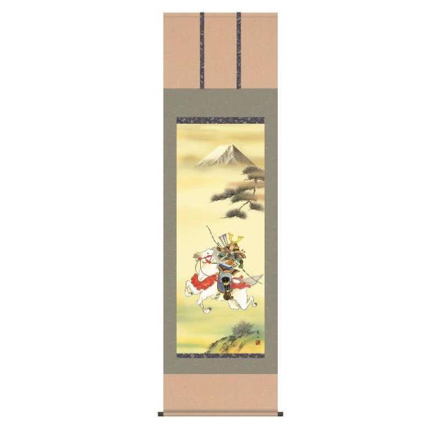 [掛軸][白馬武者]榎本東山[尺三][端午の節句の掛軸][h28f2-065-3]【代引き不可】