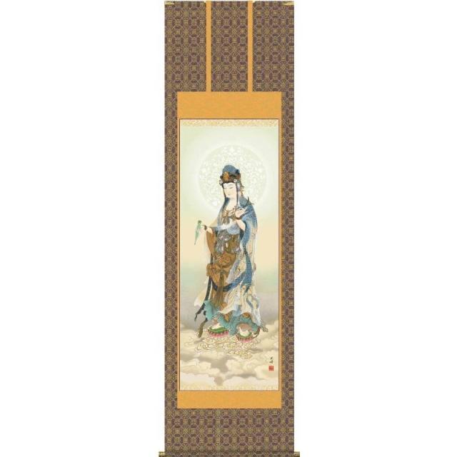 [掛軸][雲上観音]高畠周峰[尺三][仏画の掛軸][H29E1-K018-3]【代引き不可】