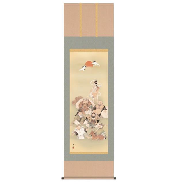掛軸 [縁起画] 【七福神】 榎本東山 尺五 [H30D1-009]【代引き不可】の通販は