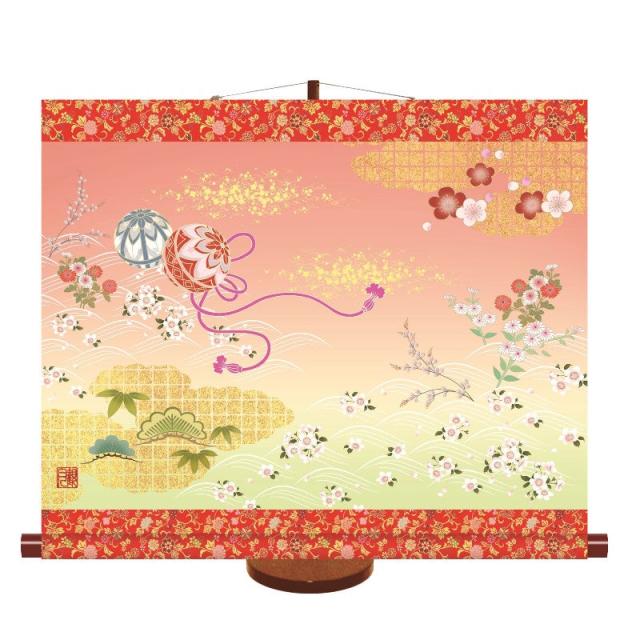 掛もの飾り [桃の節句] 【吉祥手鞠】 森山観月 モダン友禅掛もの飾り [YKG-004]【代引き不可】