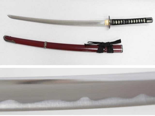 模造刀 特別シリーズ 紋次郎 中刀 刃紋入り刀身 メッキ合金[neu122] 美術刀剣（代引き不可）_3