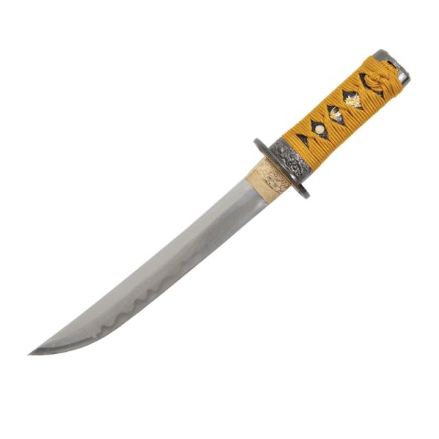 模造刀 懐刀シリーズ 金茶 短刀 刃紋入り刀身 メッキ合金[gst-nt-171-s] 美術刀剣【代引き不可】_1