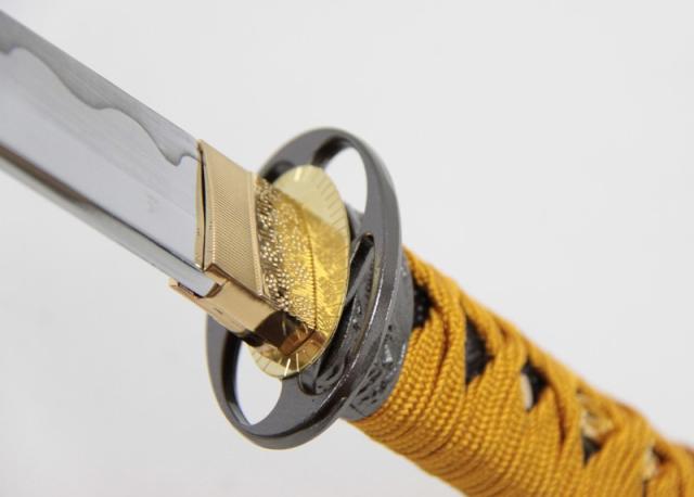 模造刀 懐刀シリーズ 金茶 短刀 刃紋入り刀身 メッキ合金[gst-nt-171-s] 美術刀剣【代引き不可】_8