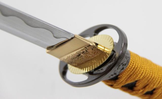 模造刀 懐刀シリーズ 金茶 短刀 刃紋入り刀身 メッキ合金[gst-nt-171-s] 美術刀剣【代引き不可】_9