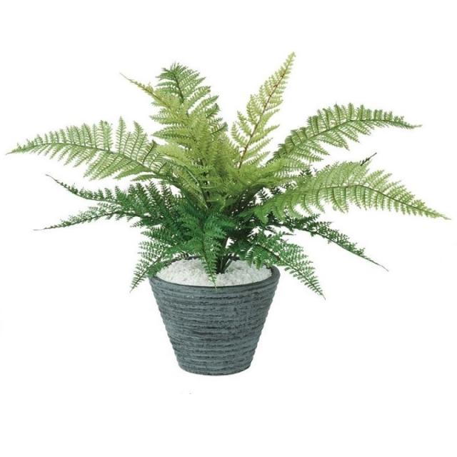 人工観葉植物 レザーファンブッシュ ポット付き 高さ35cm （P99-99206) （代引き不可） インテリアグリーン フェイクグリーン 7,337円