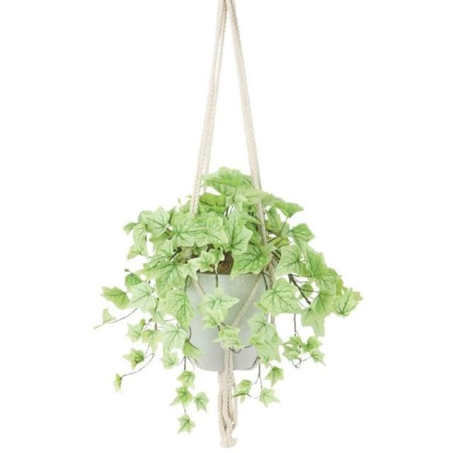 人工観葉植物 ライムアイビー ハンキング ポット付き 高さ25×長さ35（総全長約75）cm （P119-99534) （代引き不可） インテリアグリーン フェイクグリーン