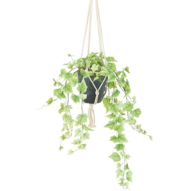 人工観葉植物 ライムアイビー ロング ハンキング ポット付き 高さ25×長さ65（総全長約105）cm （P119-99541) （代引き不可） インテリアグリーン フェイクグリーン